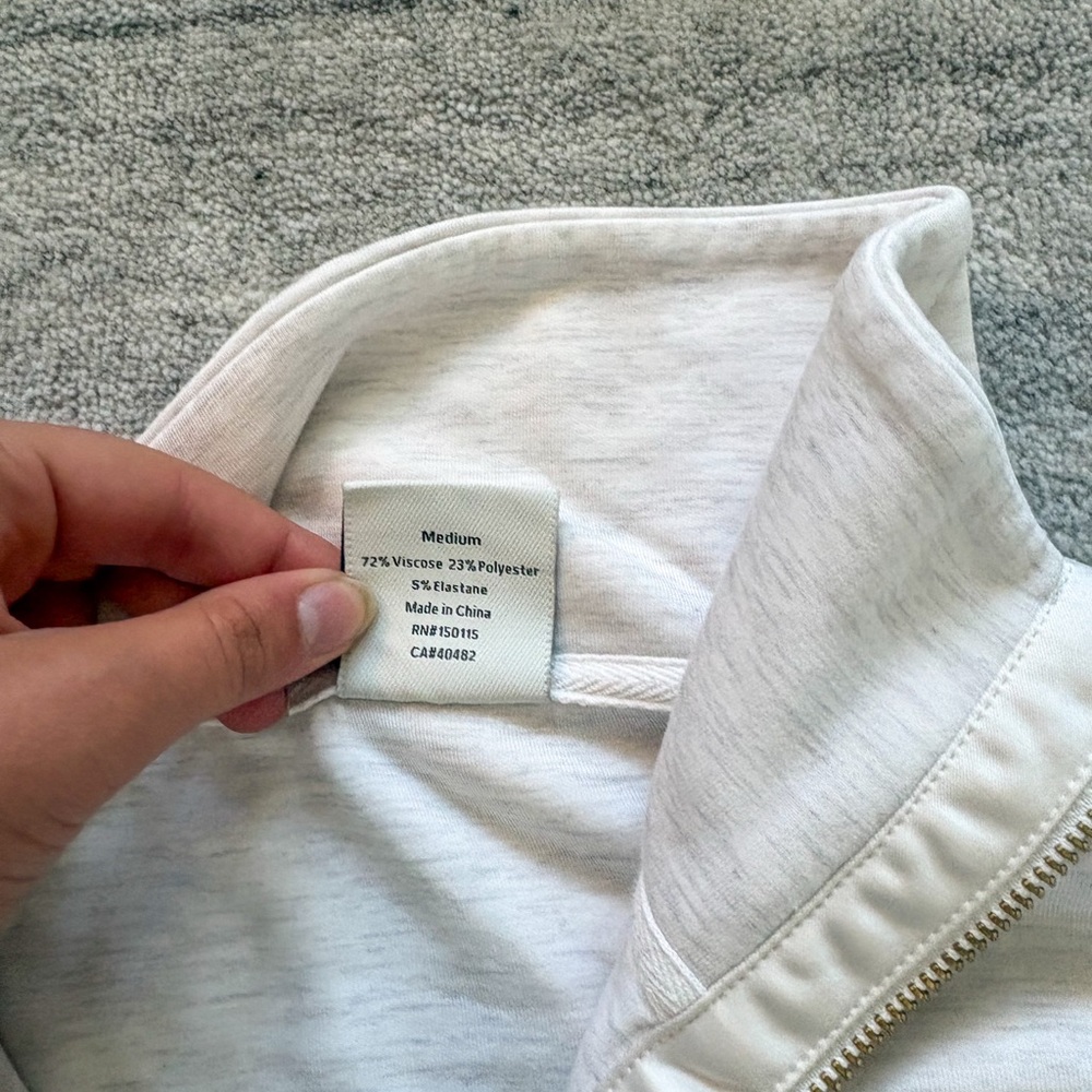 Varley Hawley Half-Zip Sweat (Ivory Marl) - Picture 3 of 4